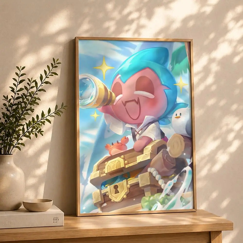 Game C-CookieRun KingdomS Poster HD Self Adhesive Waterproof Wall Art Ideal for Home Office Dorm Bedroom Great Gift Peaceful Pleasures Health and Wellness White15 21X30cmNoframe