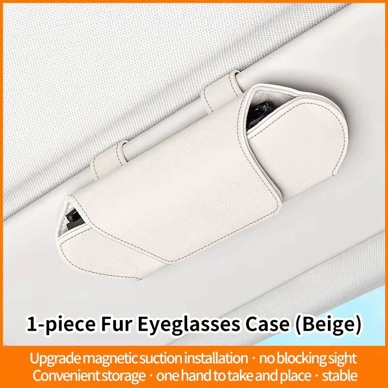 Magnetic Car Sun Visor Glasses Case & Sunglasses Holder