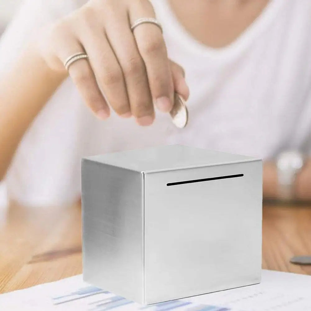 Stainless Steel Piggy Bank for Kids - Large Capacity Safe Box Peaceful Pleasures Health and Wellness