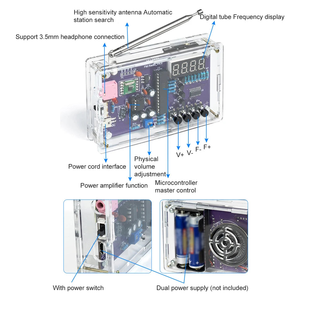 Radio Assembly Frequency Modulation Circuit Board Microcontroller DIY