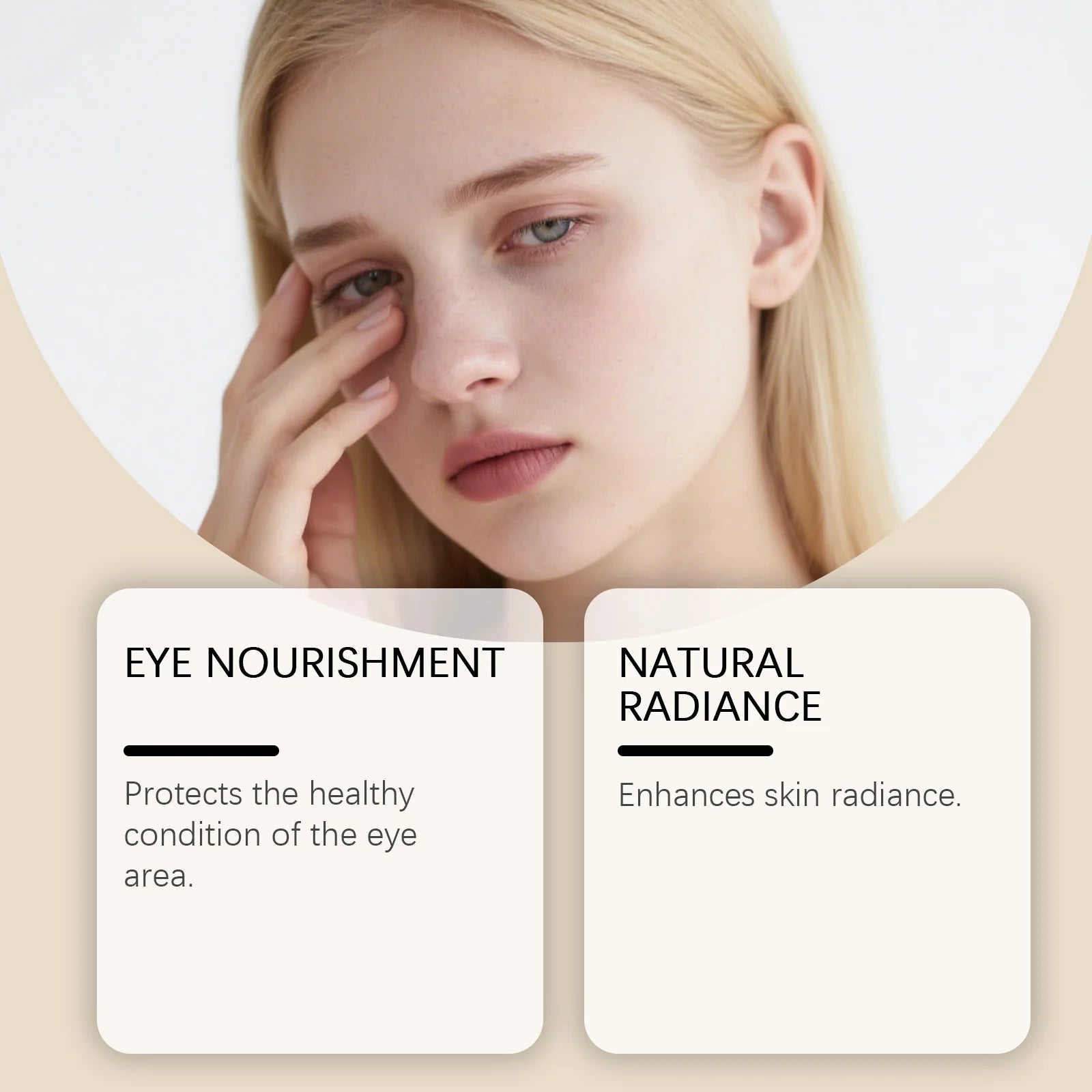 Castor Oil Eye Essence Dark Circles Eye Bags Anti-Puffiness Lift Firm Ball Massage Reduce Fine Lines Deep Nourish Eye Care Serum Peaceful Pleasures Health and Wellness