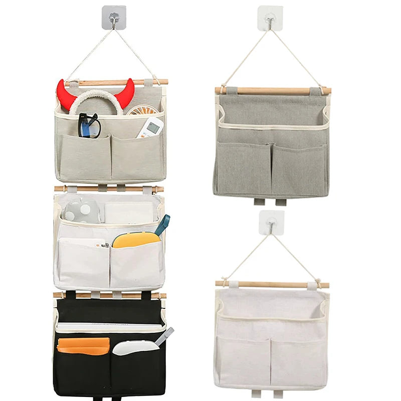 Over Door Wall Hanging Storage Caddy Organizer Bag – Linen