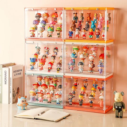 Blind Box Storage Display Rack, Bubble Mat Acrylic Doll Model Display Cabinet, Dustproof Doll Figurine Display Box Peaceful Pleasures Health and Wellness
