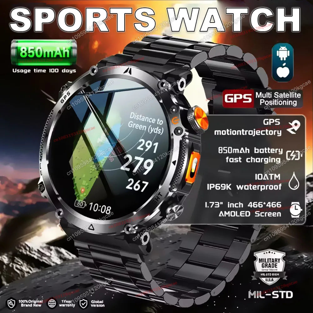 New Military Outdoor Smart Watch Men Dual-Frequency High-Precision Positioning Compass Sport IP68 Waterproof GPS Smartwatch Hw12 Peaceful Pleasures Health and Wellness