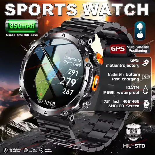 New Military Outdoor Smart Watch Men Dual-Frequency High-Precision Positioning Compass Sport IP68 Waterproof GPS Smartwatch Hw12 Peaceful Pleasures Health and Wellness