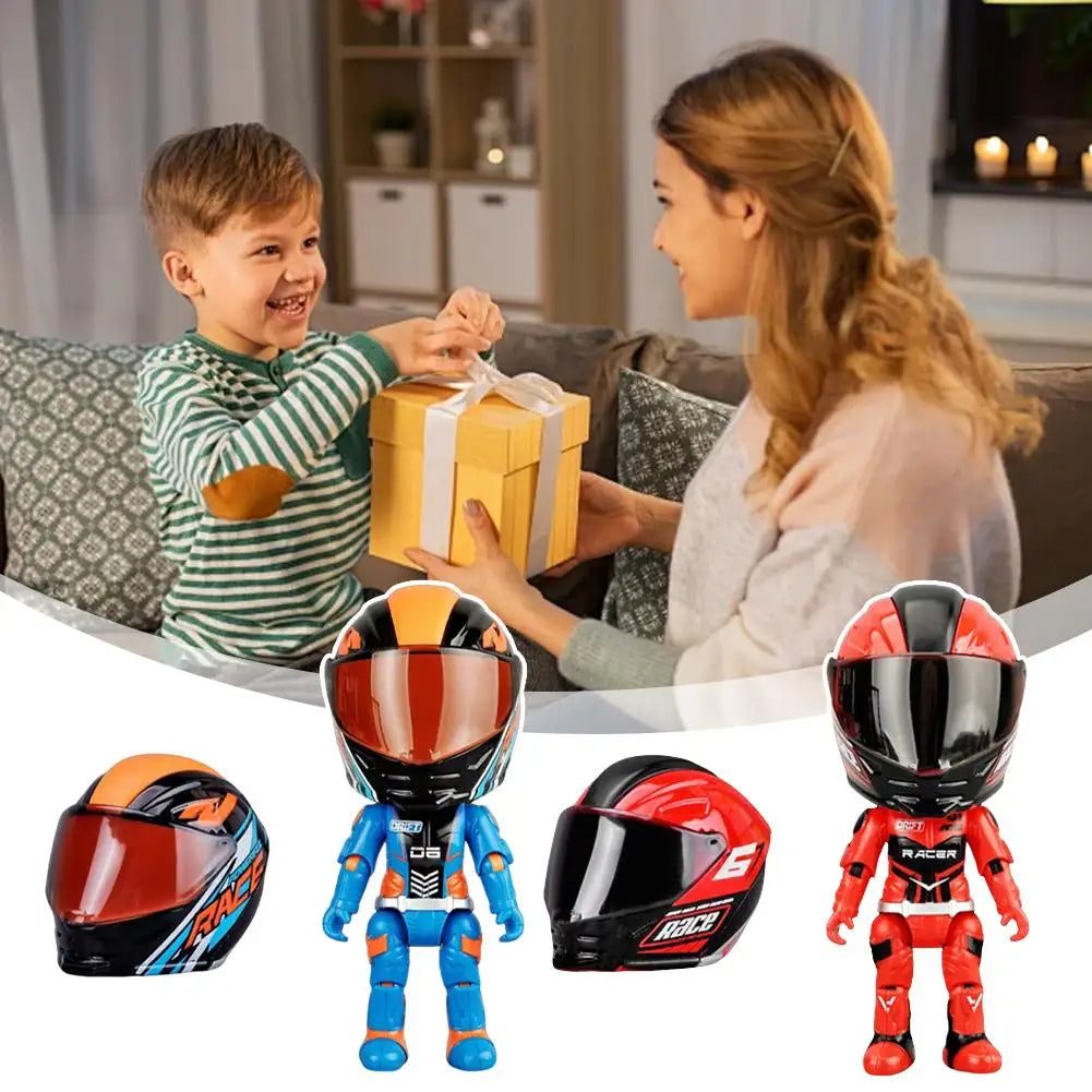1:12 Articulated Motorcycle Rider Figure | Detachable Helmet