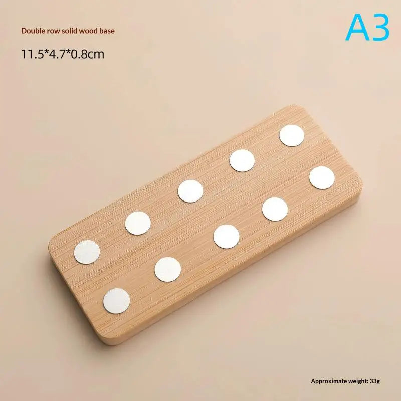 Double Row Magnetic Nail Holder Practice Display Stand UV Gel Polish 10 Chess Wooden Base Showing Shelf Manicure Tool Peaceful Pleasures Health and Wellness A3