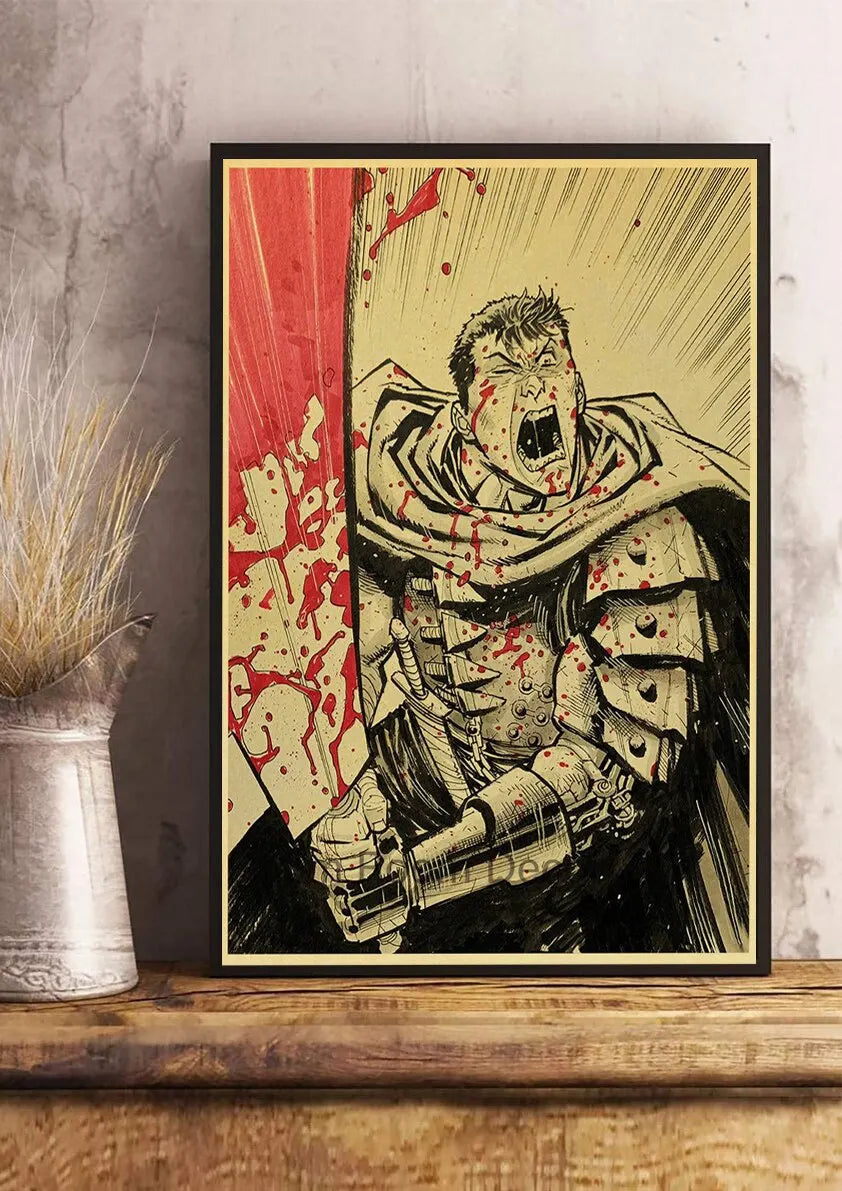 Berserk Anime Canvas Wall Art Retro Poster | Home Décor