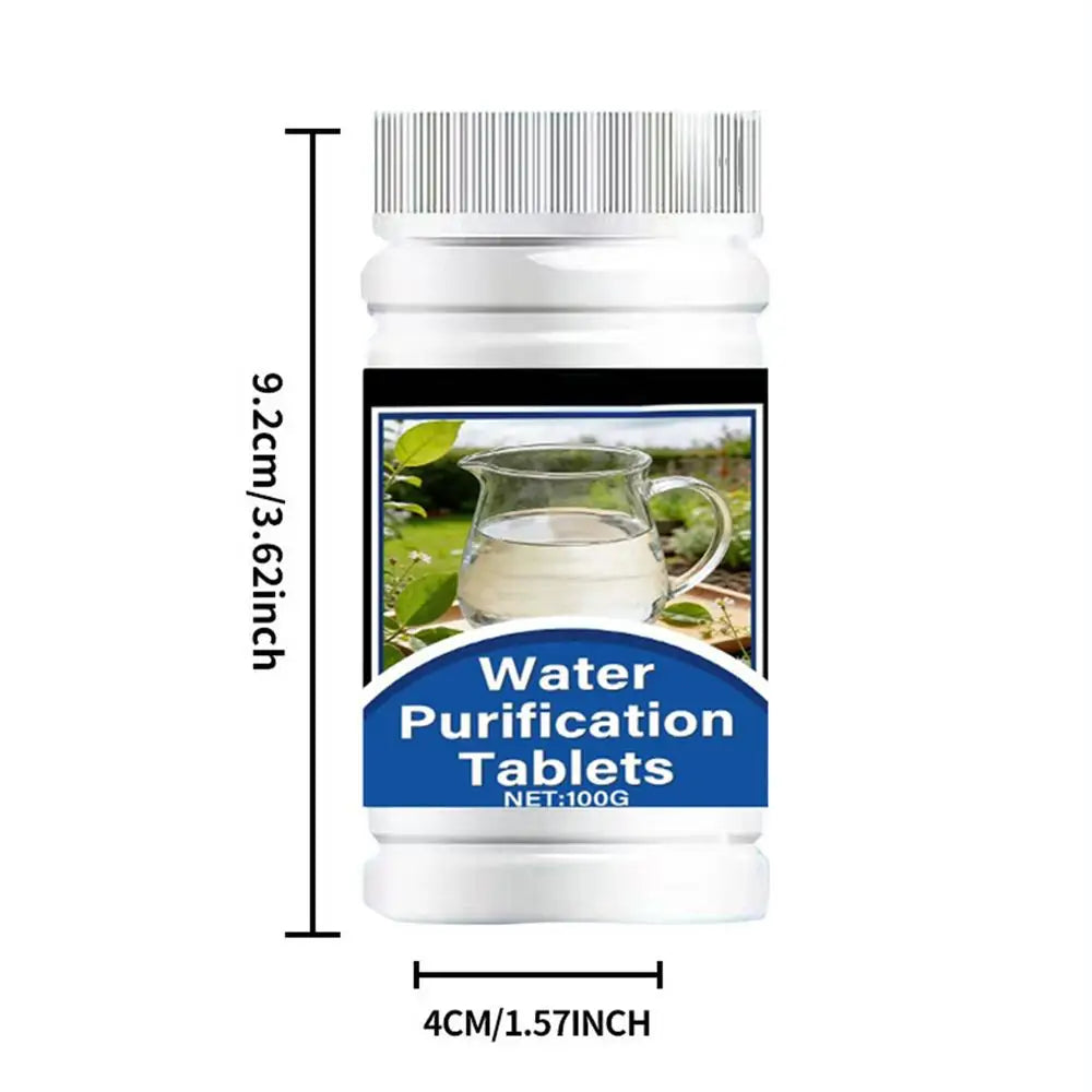 Water Purification Tablets 100g Drinking Purifier Tablets Hiking Water Purification for Survival Apartment Camping Hiking Peaceful Pleasures Health and Wellness 100g