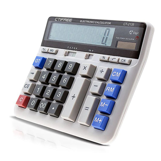 Aibecy 12-Digit Solar Battery Calculator | Big Button Office Desktop Calculator Peaceful Pleasures Health and Wellness