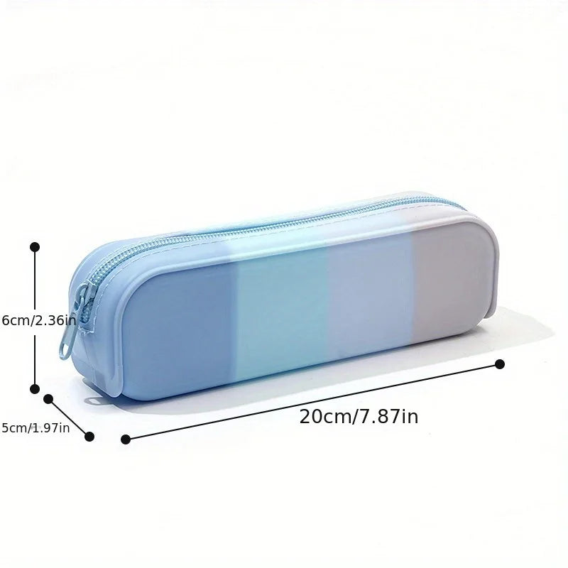 Silicone Pencil Case | Zippered Stationery & Makeup Pouch