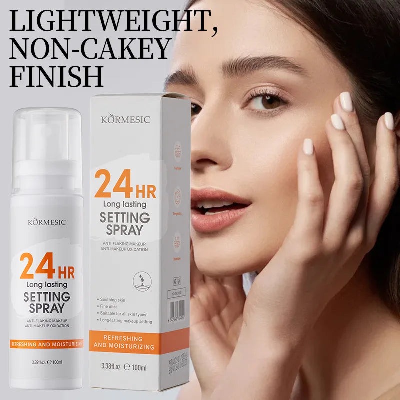 KORMESIC 24HR Long Lasting Setting Spray Anti-Makeup Oxidation Moisturizing– 100ml Peaceful Pleasures Health and Wellness
