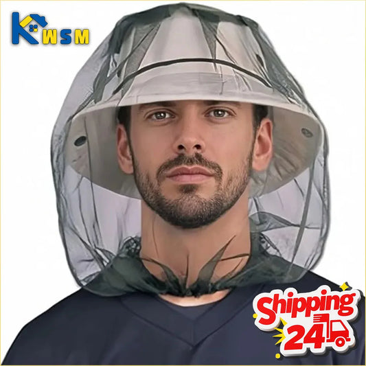 Outdoor Mesh Bug Net Face Shield Hat | Fishing & Beekeeping Insect Net Hat Cover Oasis Select