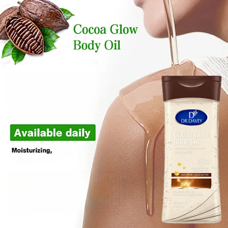 DR.DAVEY Cocoa Glow Body Oil 200ml – Hydrating Skin Care Oil