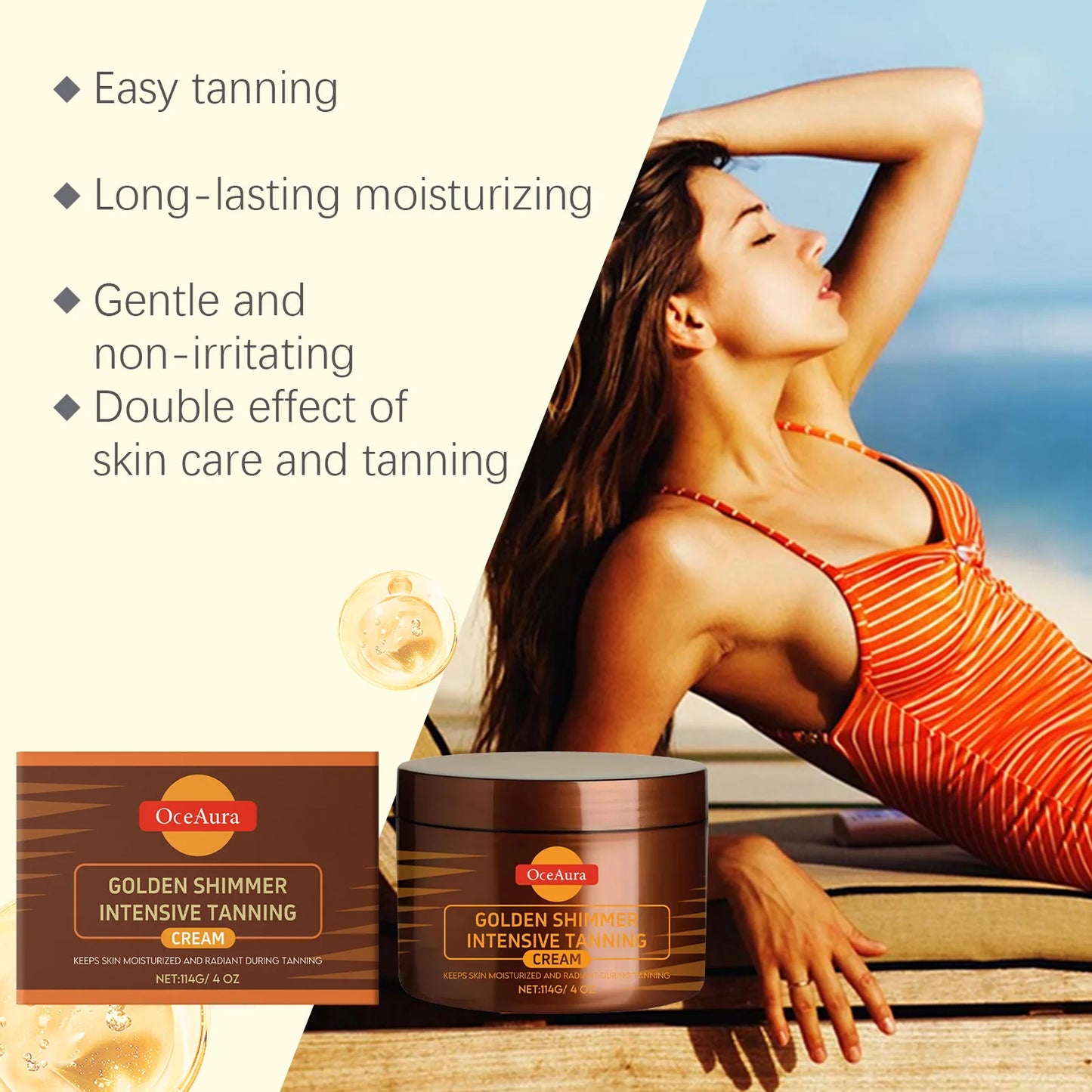 Tanning Accelerator Gel – Self-Tanner & Bronzer Cream 114g Peaceful Pleasures Health and Wellness