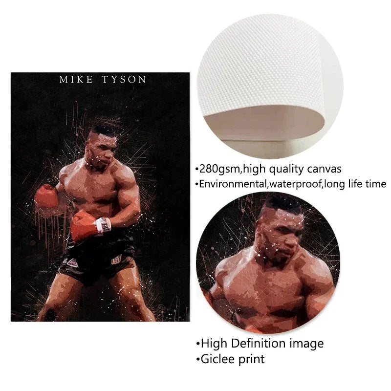 Modern Sports Aesthetics Wall Art Boxer Mike Tyson Manny Pacquiao HD Canvas Poster Prints Home Bedroom Living Room Decor Peaceful Pleasures Health and Wellness