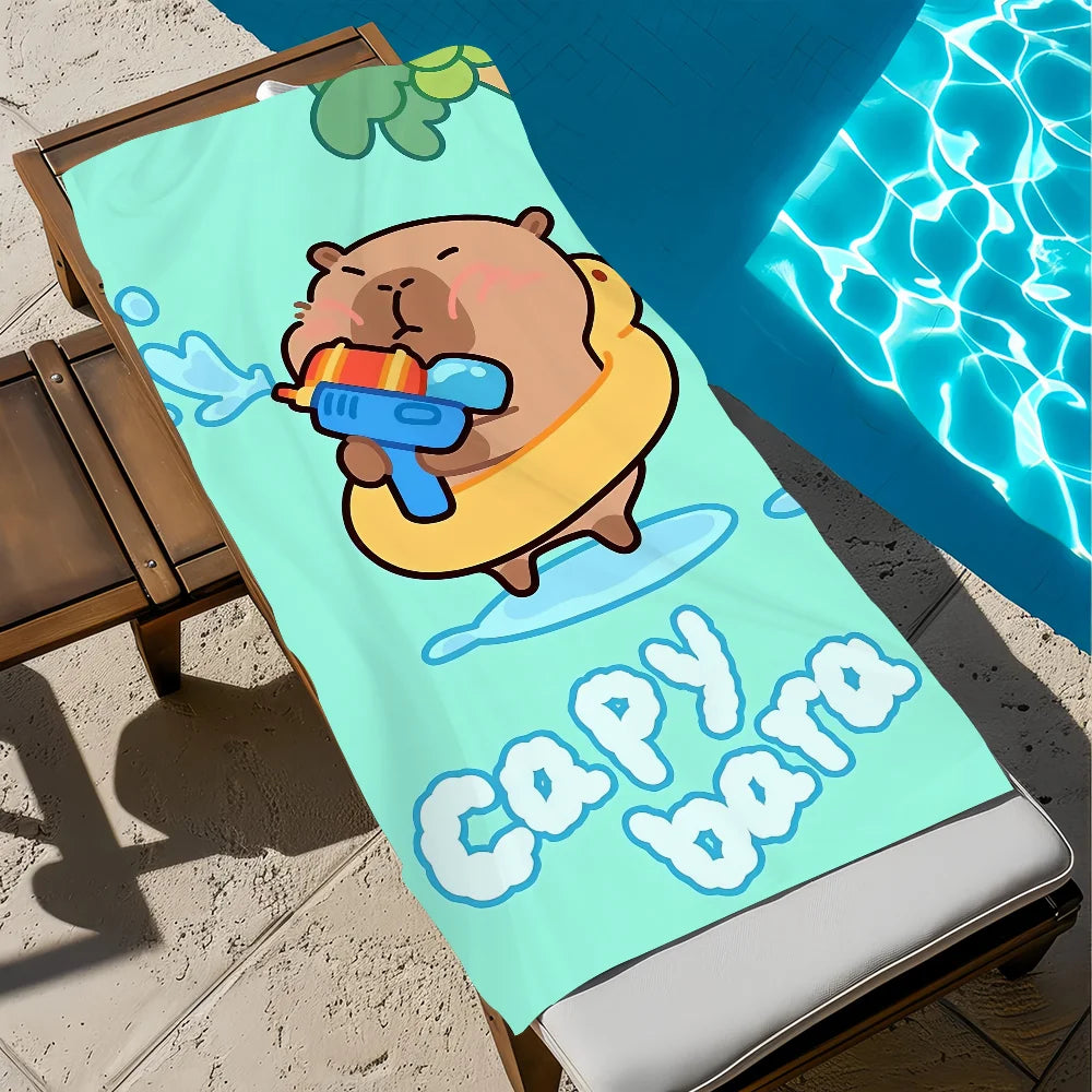 Carpincho Cartoon Quick-Dry Beach Towel | Soft, Lightweight Quick-Dry Beach Towel Peaceful Pleasures Health and Wellness z4 STJ40x70CM