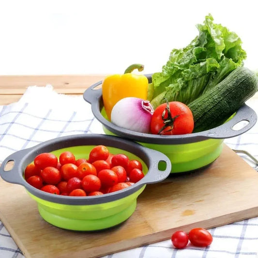 Foldable Silicone Colander Vegetable Washing Drain Basket Collapsible Colander Peaceful Pleasures Health and Wellness