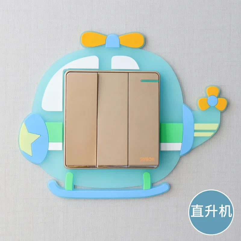 1pcs Children Bedroom Switch Stickers Home Decoration Luminous Silicone Switch Covers Kawaii Cartoon Animals Switch 3D Stickers Peaceful Pleasures Health and Wellness type26