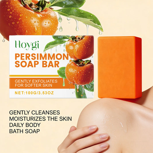 Persimmon Soap Bar Gentle Cleansing Skin Purifying and Deodorizing Soap for Fresh Skin Nourishes and Moisturizes Bath Soap 100g Peaceful Pleasures Health and Wellness