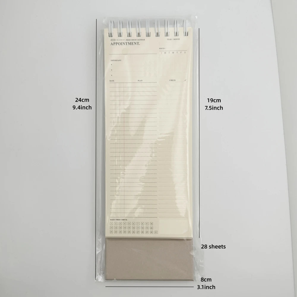 Bview Art 28-sheet Monthly Planner Notebook Calendar Schedule Agenda