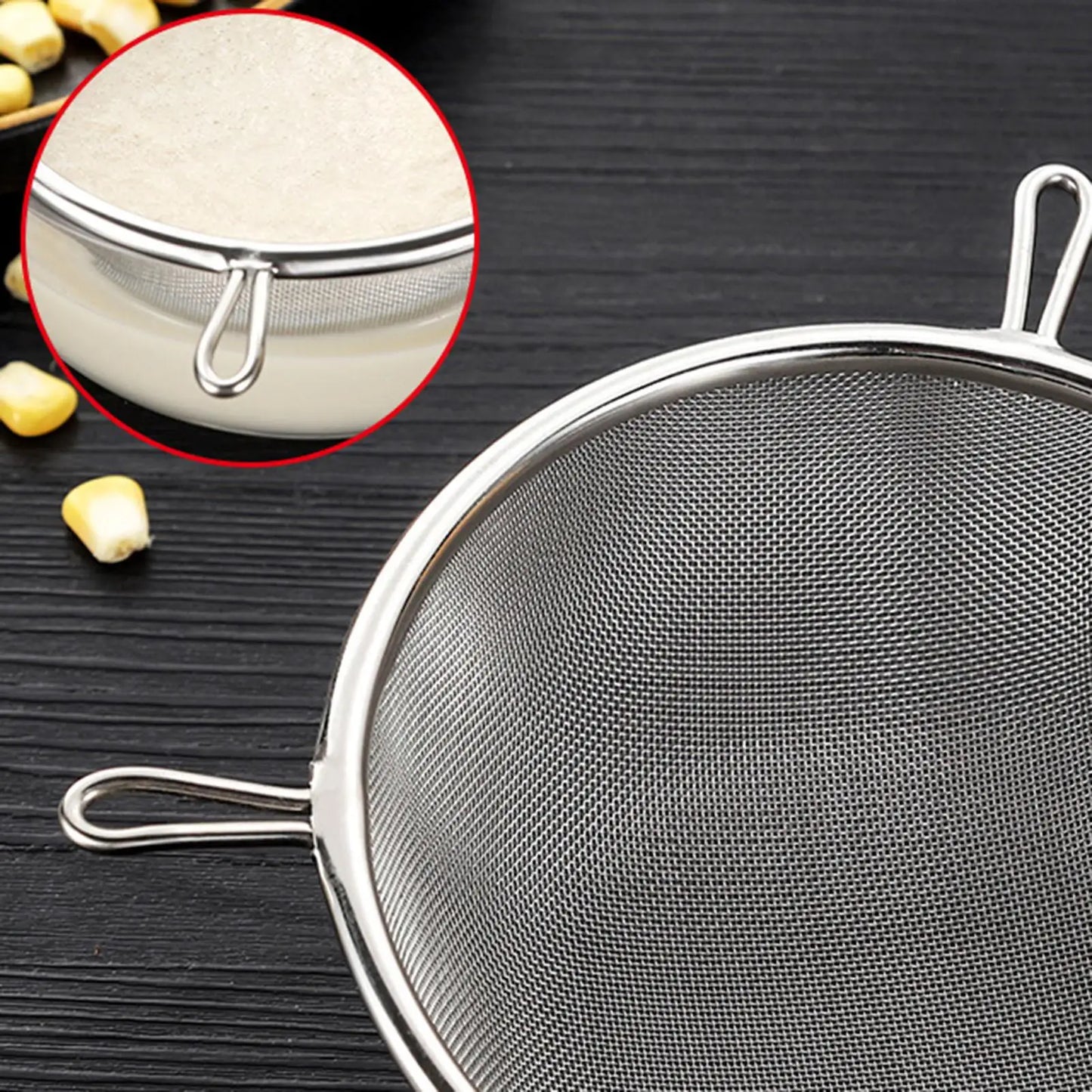 304 Stainless Steel Fine Mesh Kitchen Strainer Spoon