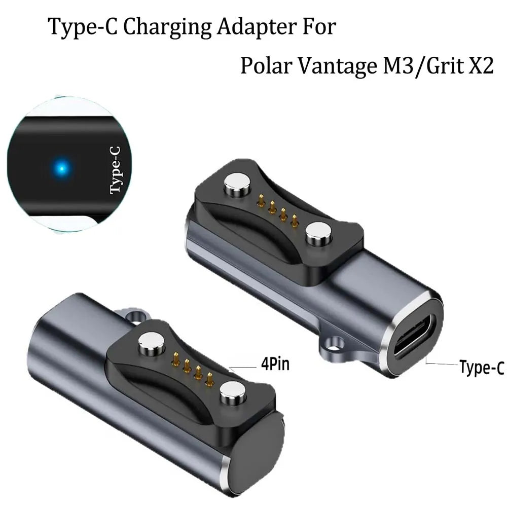 USB-C to Magnetic Charging Cable Adapter Compatible for Polar Pacer/Pacer Pro/Ignite 3/Vantage V3/Vantage M3/Grit X2 Pro Watch Peaceful Pleasures Health and Wellness