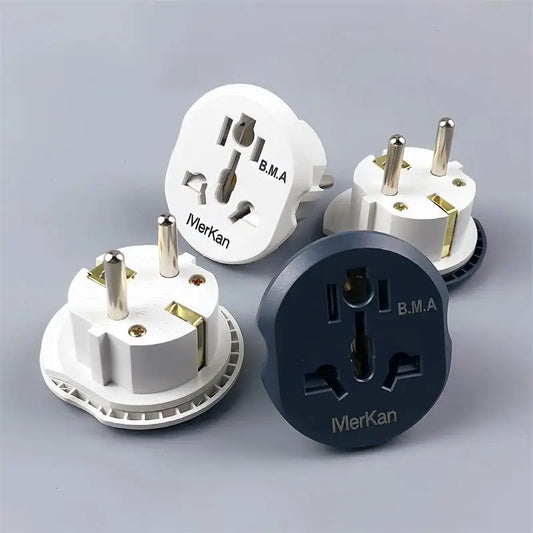 New 1Pc High Quality Universal AU US UK CN To EU KR Wall Socket EU Plug Adapter 16A 250V Travel Adapter Converter 2 Round Socket Peaceful Pleasures Health and Wellness