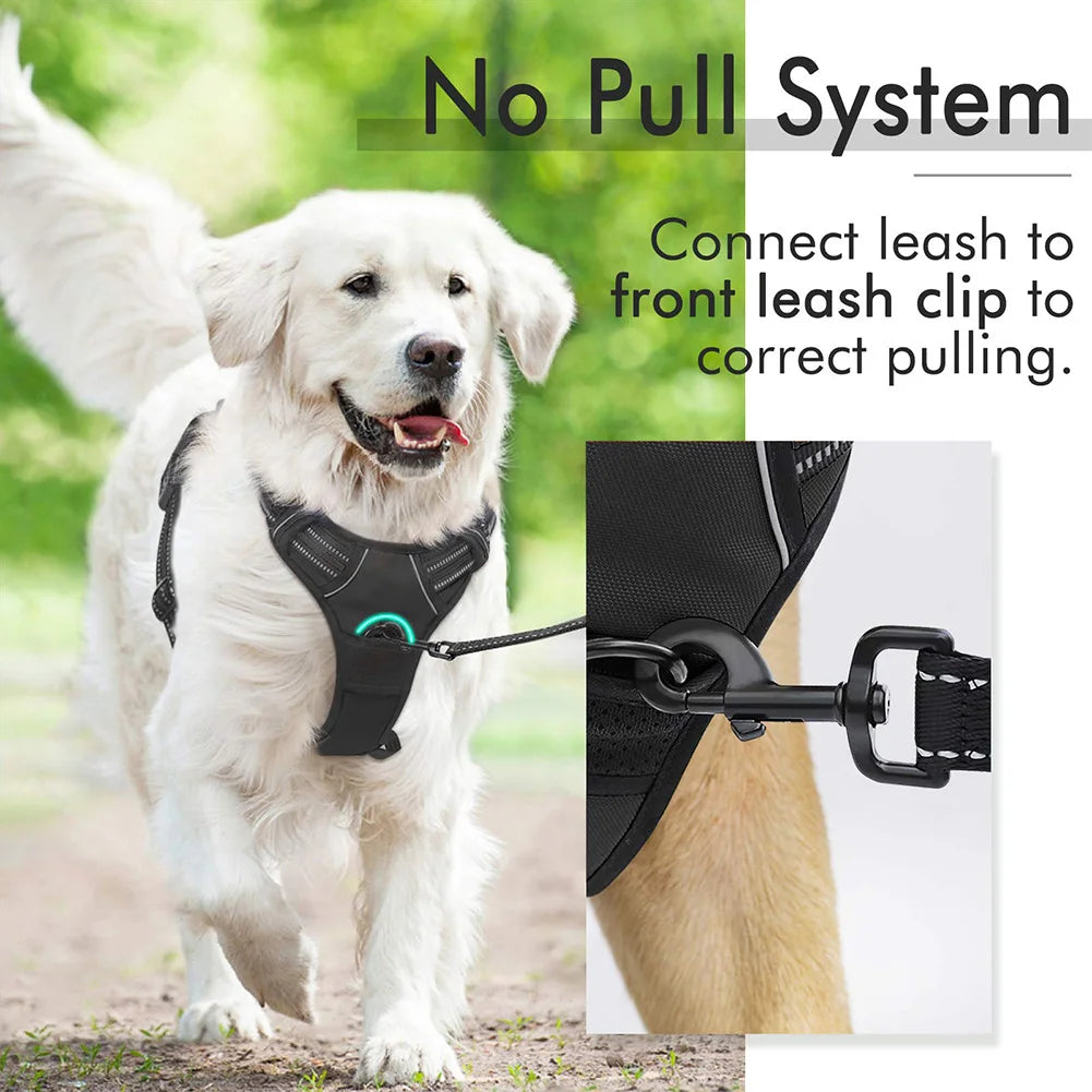 Dog Harness No-Pull Service Vest with Reflective Adjustable Soft Padded Comfortable for Outdoor Easy Walking No Choke for Pets Peaceful Pleasures Health and Wellness