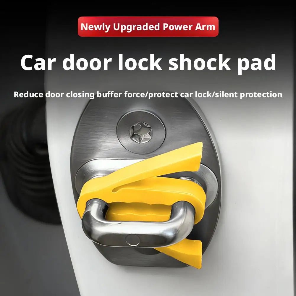4pcs Universal Car Door Lock Damping Silicone Cover & Cushioning pad Noise Reduction Shock-Absorbing Pad Protector For Car Door Peaceful Pleasures Health and Wellness