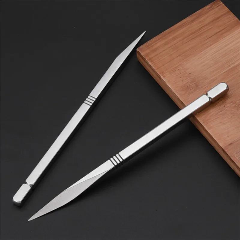2pcs Stainless Steel Tea Needle Delicate Tea Cutter Puer Tea Cutter Tea Ceremony Accessories Crafts for Home Tearoom Store Peaceful Pleasures Health and Wellness 2pcs