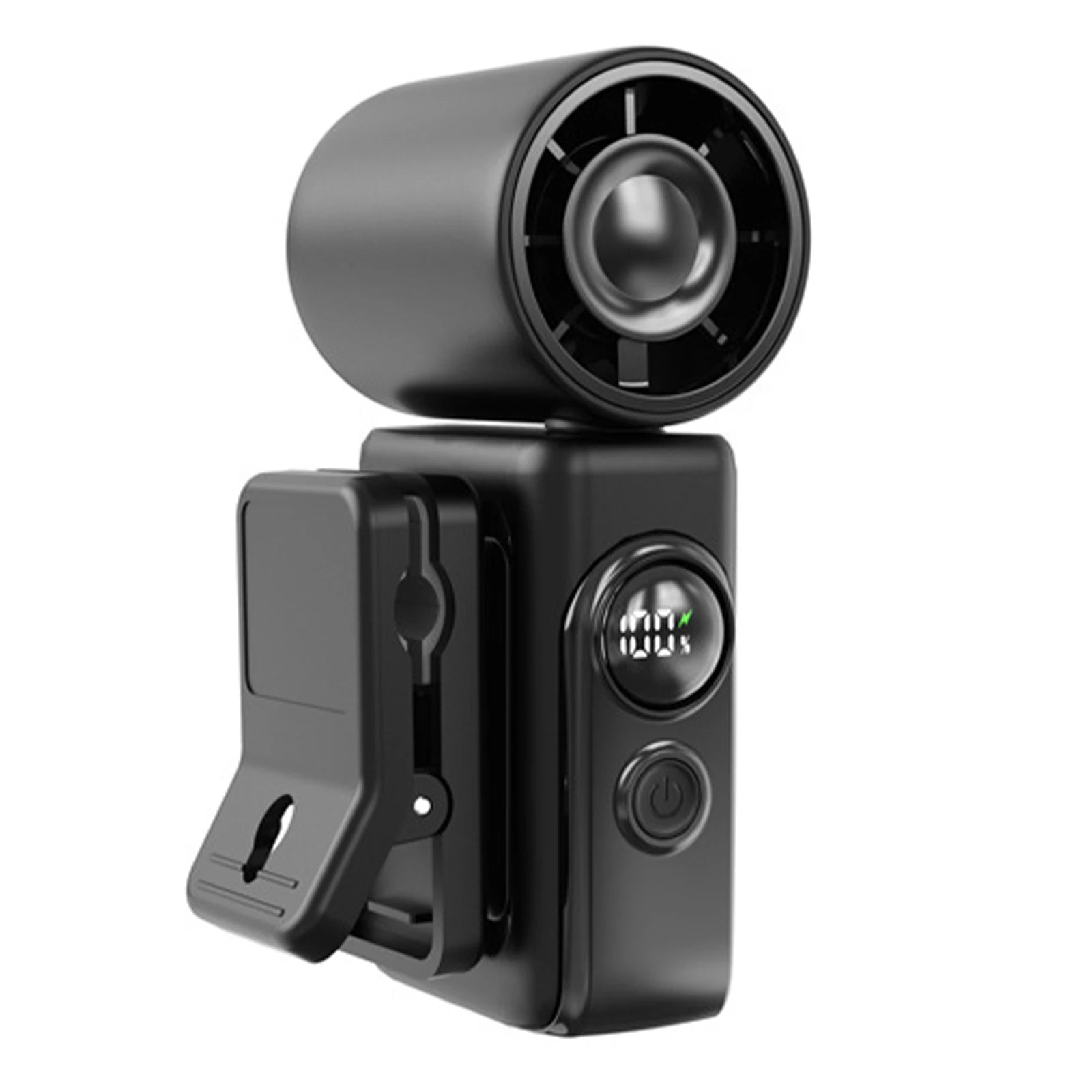 USB Rechargeable Portable Clip-On Mini Fan with LED Display 3000mAh Battery 4 Speed Adjustable for Travel Outdoor Home Office Peaceful Pleasures Health and Wellness Black