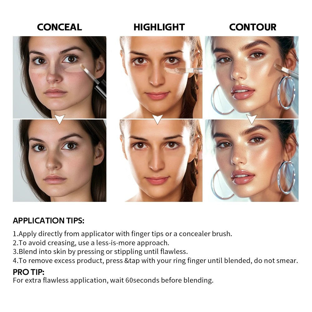 Waterproof Liquid Concealer Matte High Coverage Oil Control Cover Acne Dark Circles Foundation Modify Face Contouring Cosmetics Peaceful Pleasures Health and Wellness