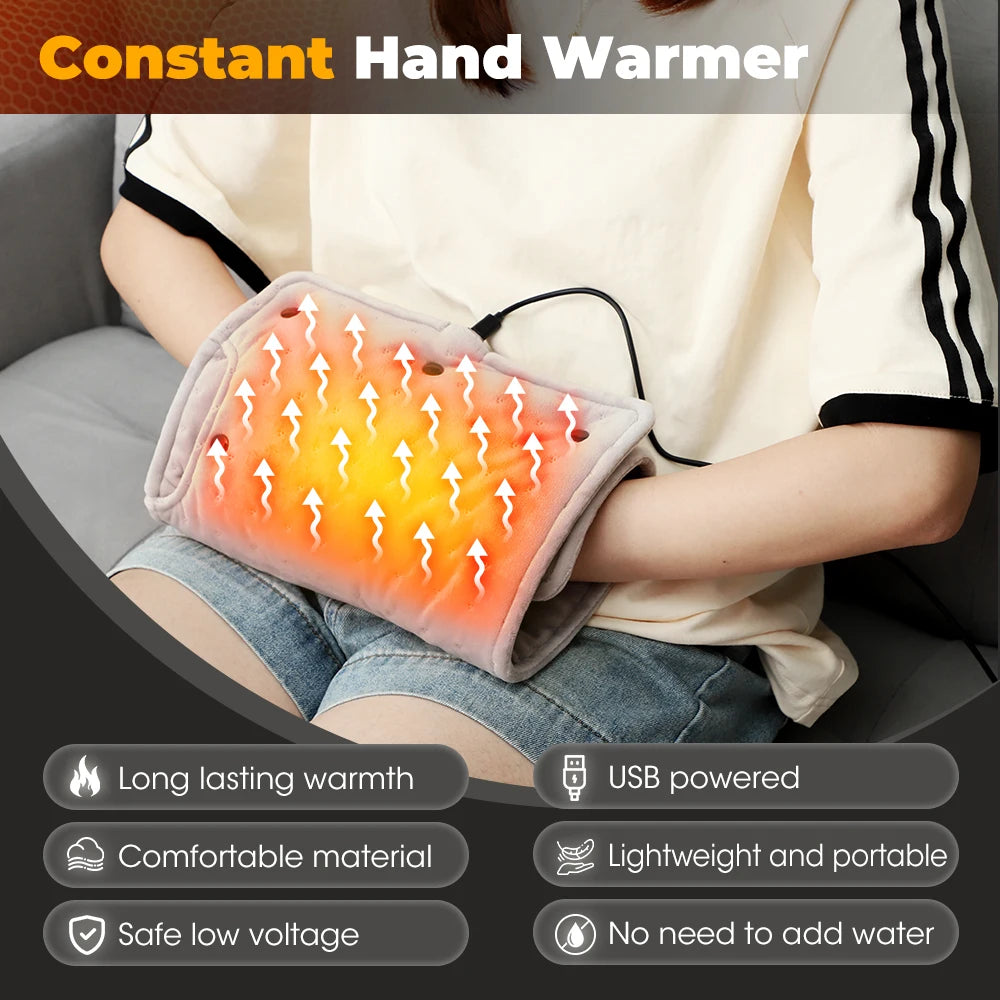Electric Hand Warmer Portable Ultra-Soft Heating Pad Office/Travel Energy Saving USB Charging Home Graphene Abdomen Warming Pad Peaceful Pleasures Health and Wellness