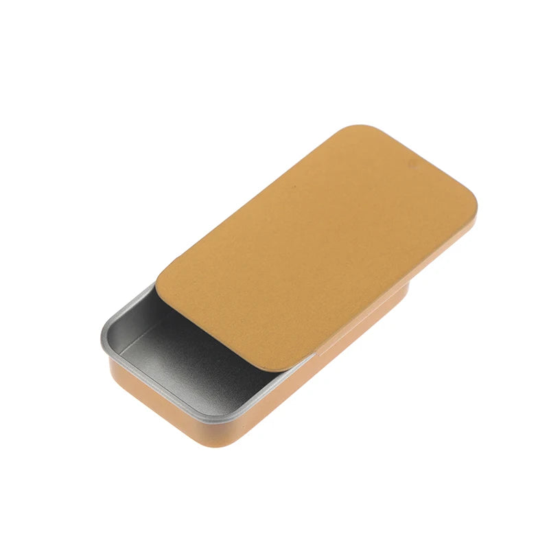 Aluminum Slide Cover Tin Box | Refillable Storage for Lip Balm & More