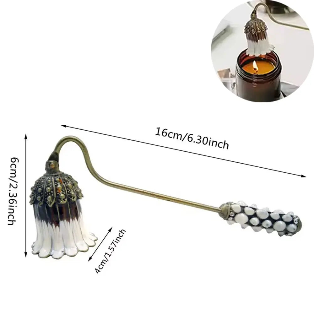 New Vintage Retro Style Candle Snuffer Long Handle Handheld Candle Extinguisher Safe Fireproof Candle Tool for Home Decoration Peaceful Pleasures Health and Wellness B