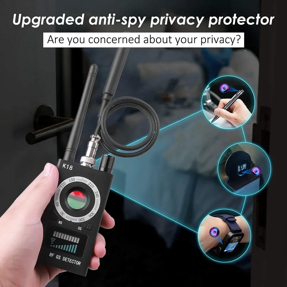K18 Multi-function Anti-Candid Cam Wireless Lens Device Finder 1MHz-6.5GHz GSM Audio Bug Finder GPS Signal RF Tracker Detect Peaceful Pleasures Health and Wellness