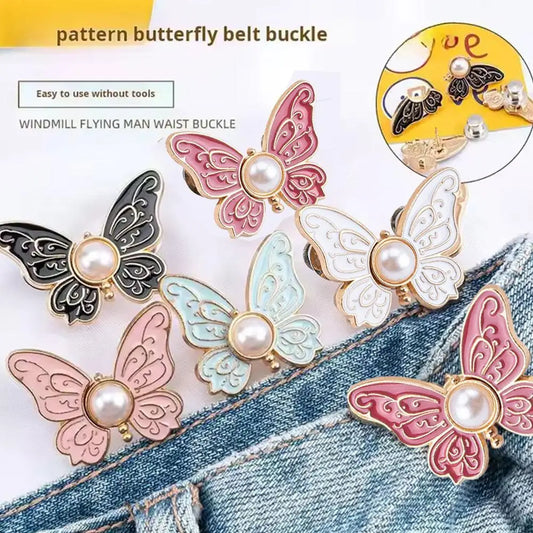 Butterfly Jean Button Pin – Adjustable No-Sew Waist Buckle Jean Button Pin Oasis Select