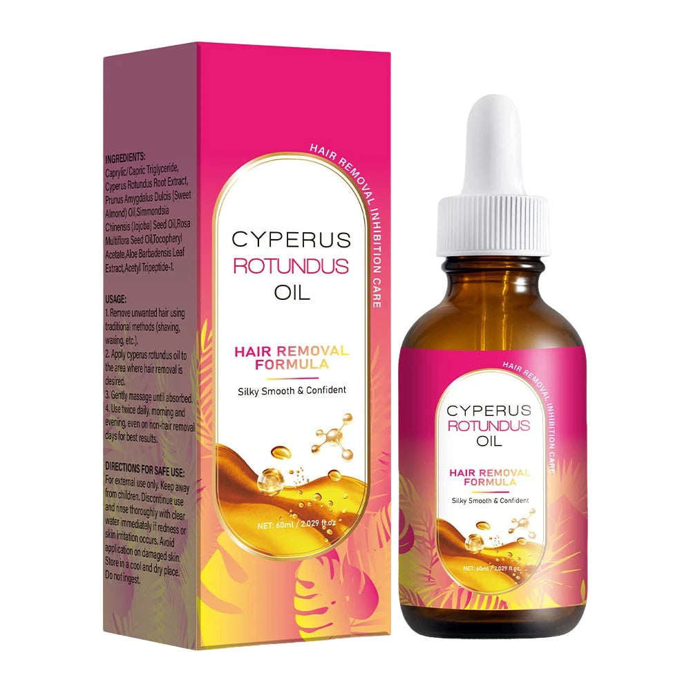 Cyperus Rotundus Oil For Hair Removal Soft Smooth Skin Care Deep Hydration Anti Hair Growth Inhibition After Shave Oil,60ml Peaceful Pleasures Health and Wellness 60ML