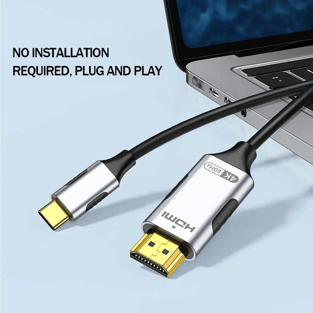 4K USB-C to HDMI Cable 2m – 60Hz, Plug & Play Adapter