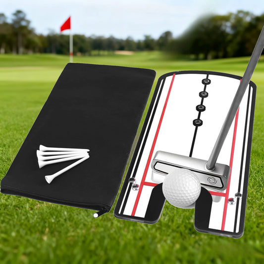 Golf Putting Alignment Mirror | Portable Putting Practice Trainer Golf Training Aid Peaceful Pleasures Health and Wellness