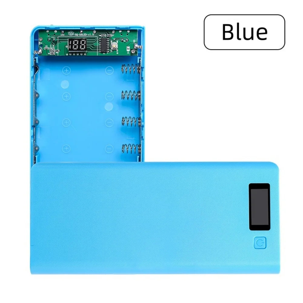 DIY 18650 Power Bank Case 8/10 Bay – Dual USB & LED Display