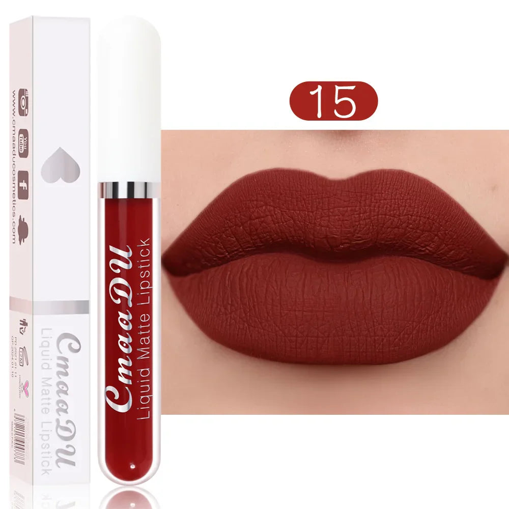 18-Color Matte Waterproof Long-Lasting Lip Gloss Set