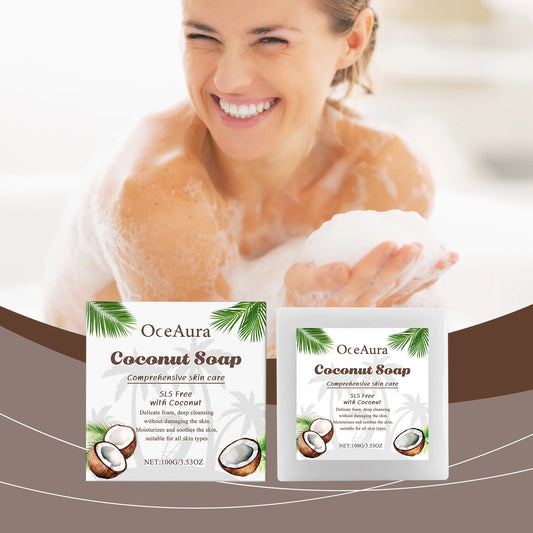 OceAura Coconut Oil Exfoliating Soap | Deep Cleanse & Hydration Exfoliating Bar Soap Peaceful Pleasures Health and Wellness