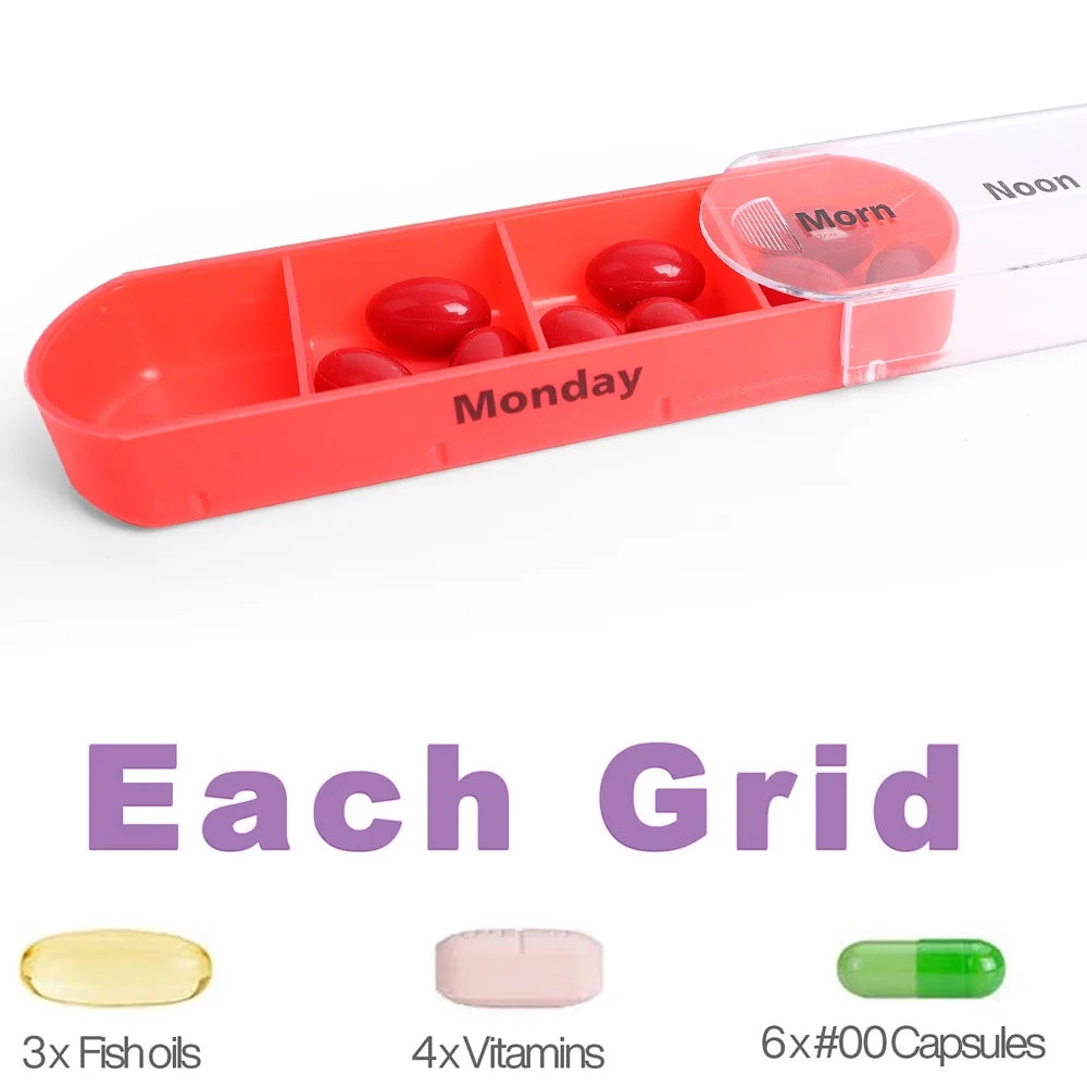 7 Days Pill Medicine Box Weekly Monthly Tablet Holder Storage Organizer Container Case Pill Box Splitters Pharmacy Pill Case Peaceful Pleasures Health and Wellness