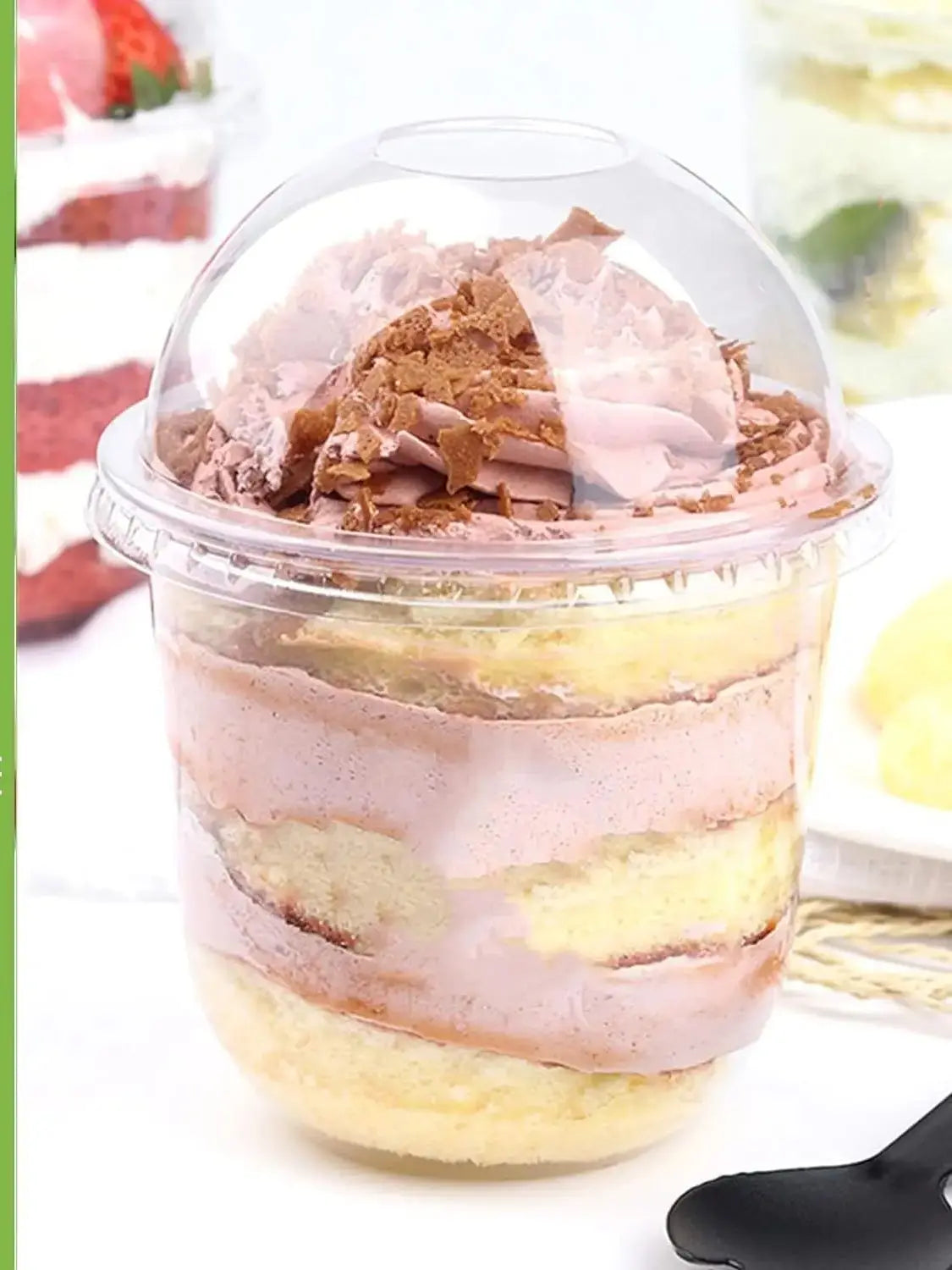Clear Plastic Cups 12 oz Dessert Yogurt Parfait Banana Pudding Pet Disposable Cups with 200 Pcs Sporks for Fruit Ice Cream Party Peaceful Pleasures Health and Wellness