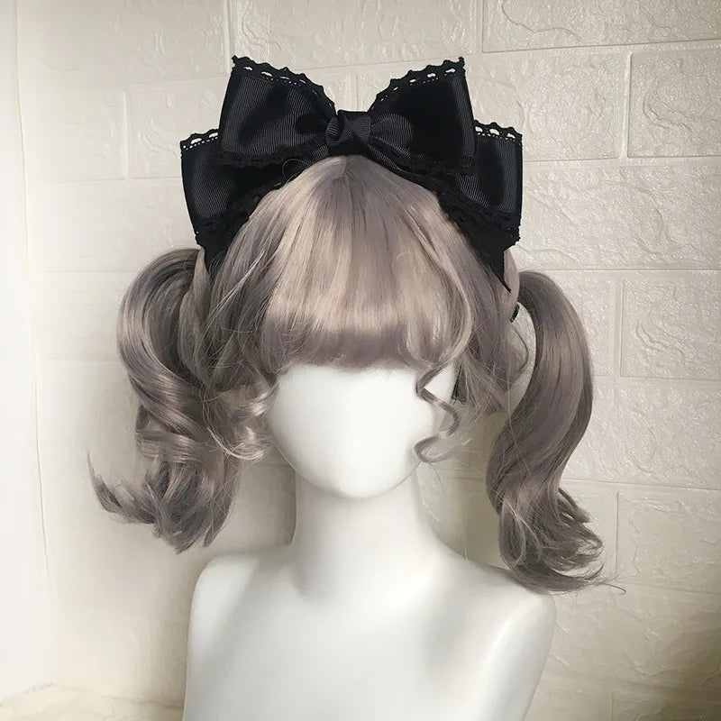 Big Bow Headwear Black Hair Accessory Personality Simple Lolita Hair Clip Women's Cute Hair Clips Blue Lolita Accessories Girls Peaceful Pleasures Health and Wellness 2