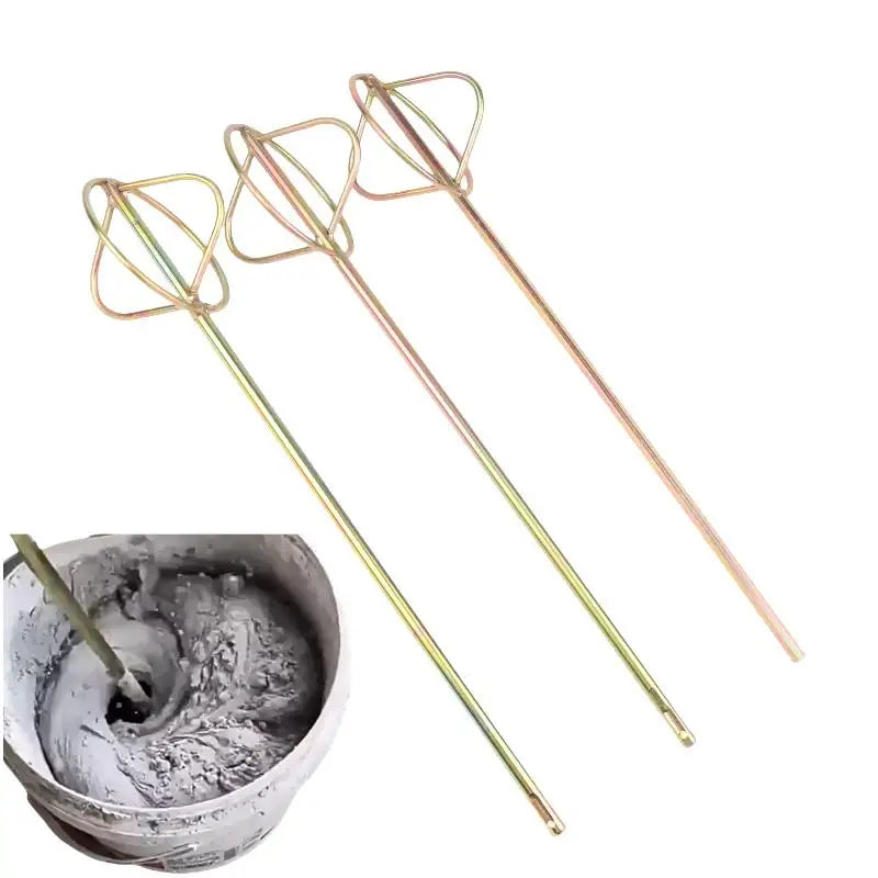 Gold 125mm Putty Powder Coating Paint Electric Mixer Rod Head Cement Mixing Rod Mixer Drill Paint Plaster Mortar Stirring Rod Peaceful Pleasures Health and Wellness