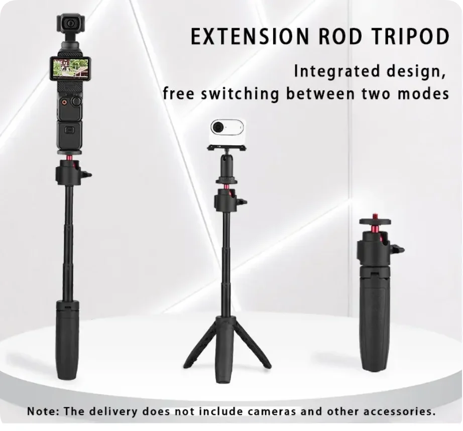 2-in-1 Selfie Stick Tripod for GoPro, Insta360, DJI & Phone