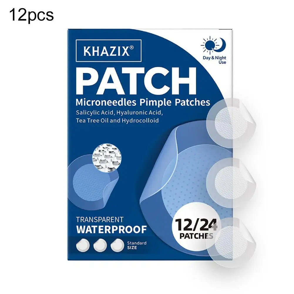 Hydrocolloid Micropoint Pimple Patches – 12/24 Invisible Acne Cover Patches with Micro Needles for Overnight Blemish Care Peaceful Pleasures Health and Wellness C-12pcs